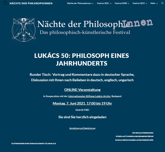 Nächte der PhilosophInnen: Lukács 50